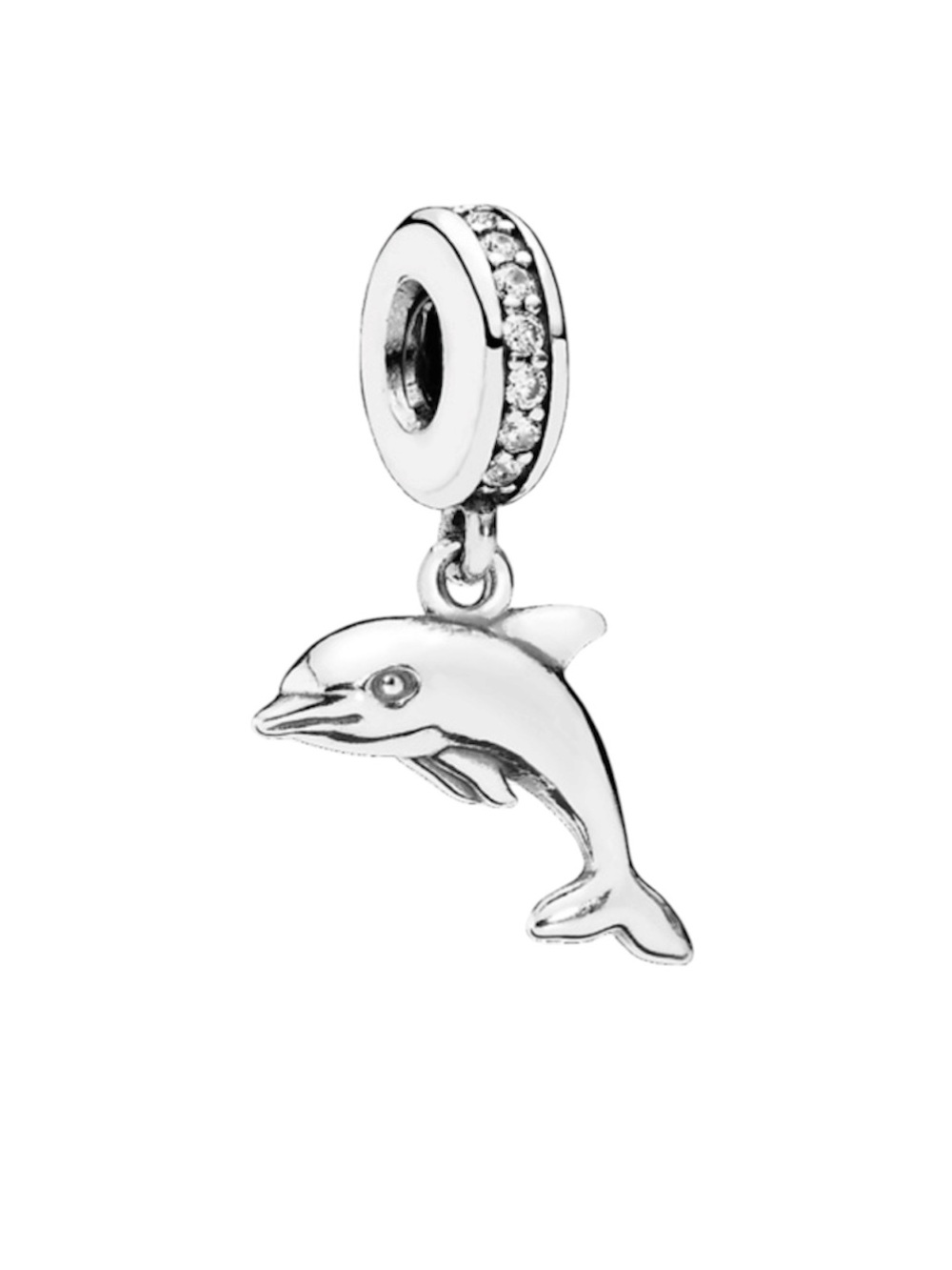 Pandora Playful Dolphin Silver Dangle Charm